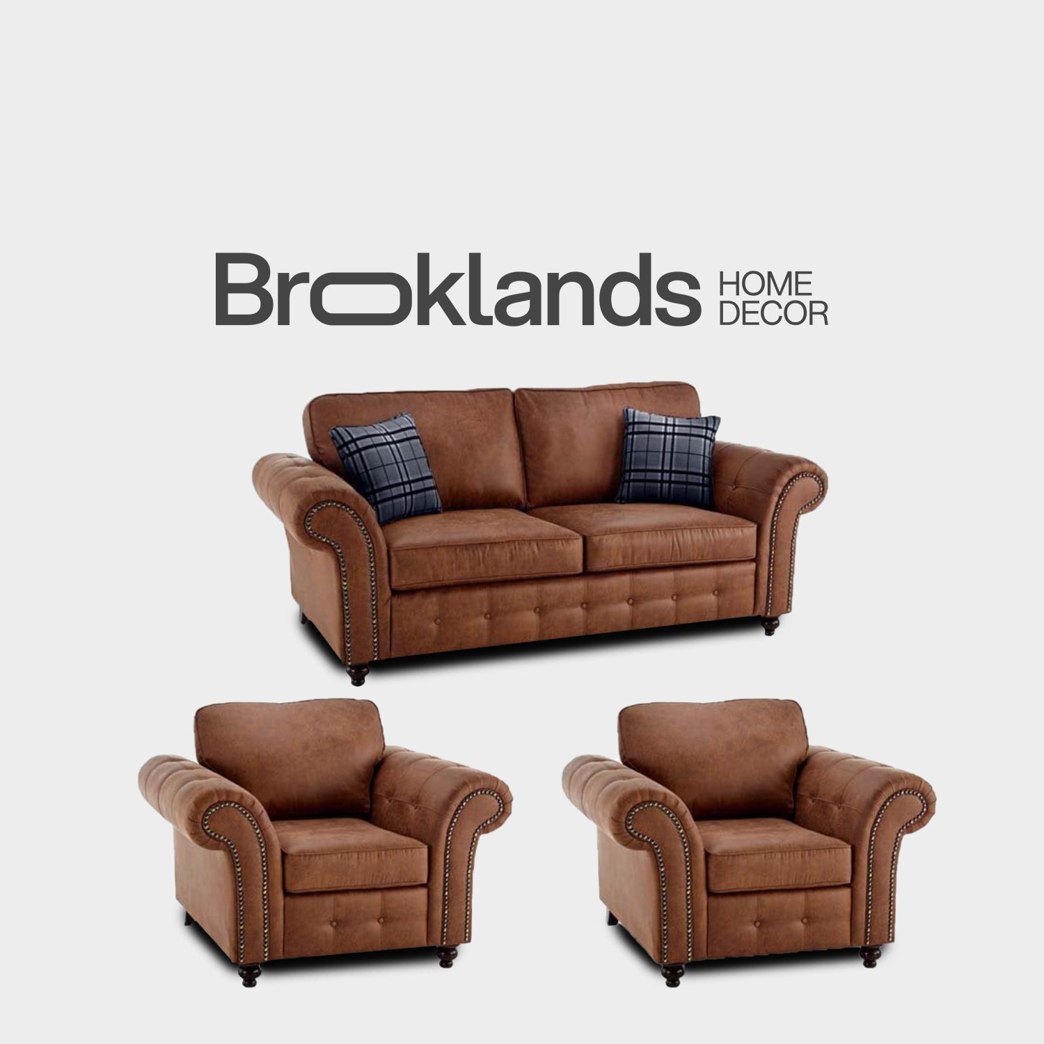 Oakland Tan Suede 3+1+1 Seater Sofa Set