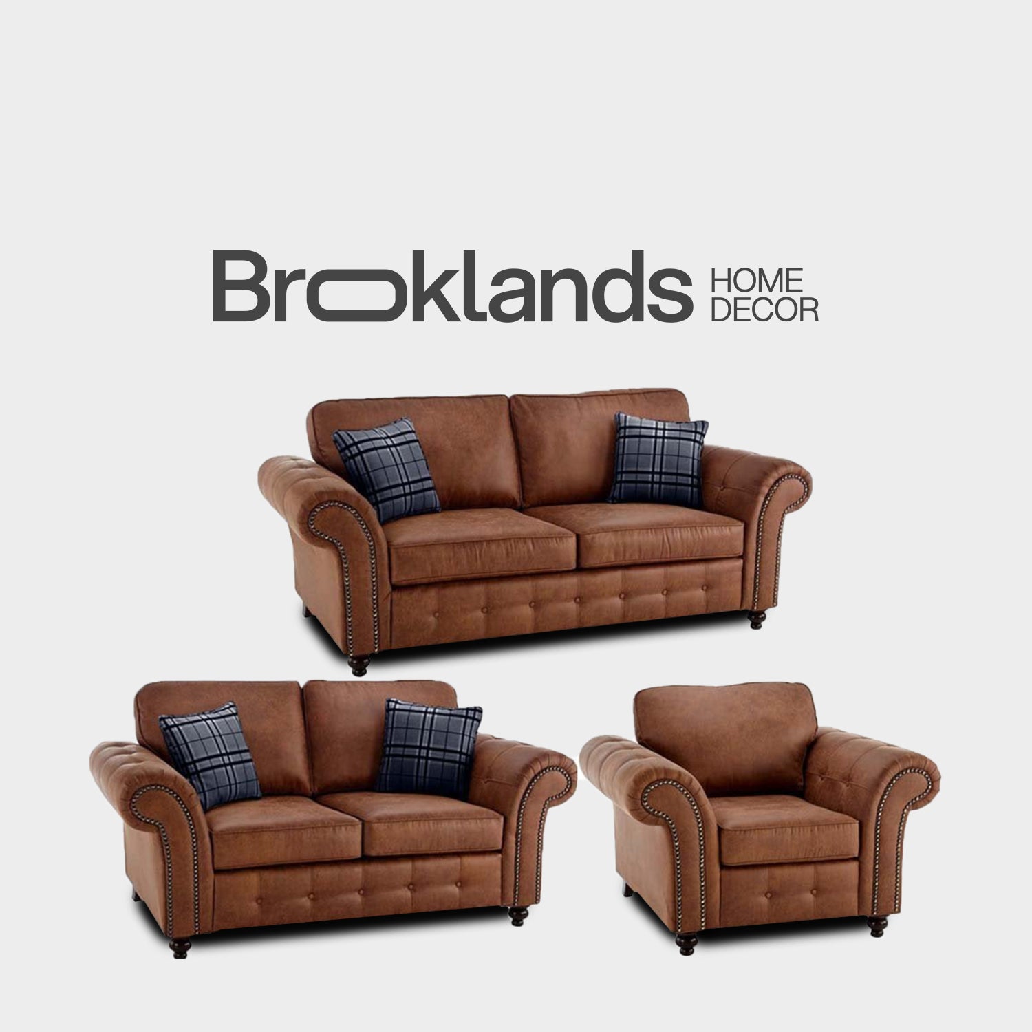 Oakland Tan Suede 3+2+1 Seater Sofa Set