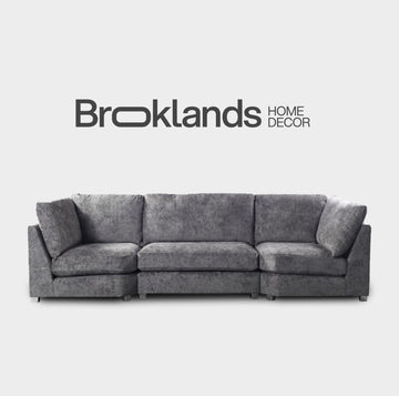 Bishop U Shape Sofa Luxe Chenille Platinum Grey