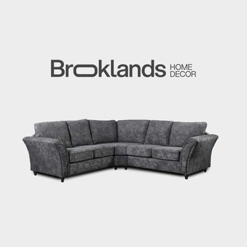 Canterbury Grey Fabric High Back Corner Sofa