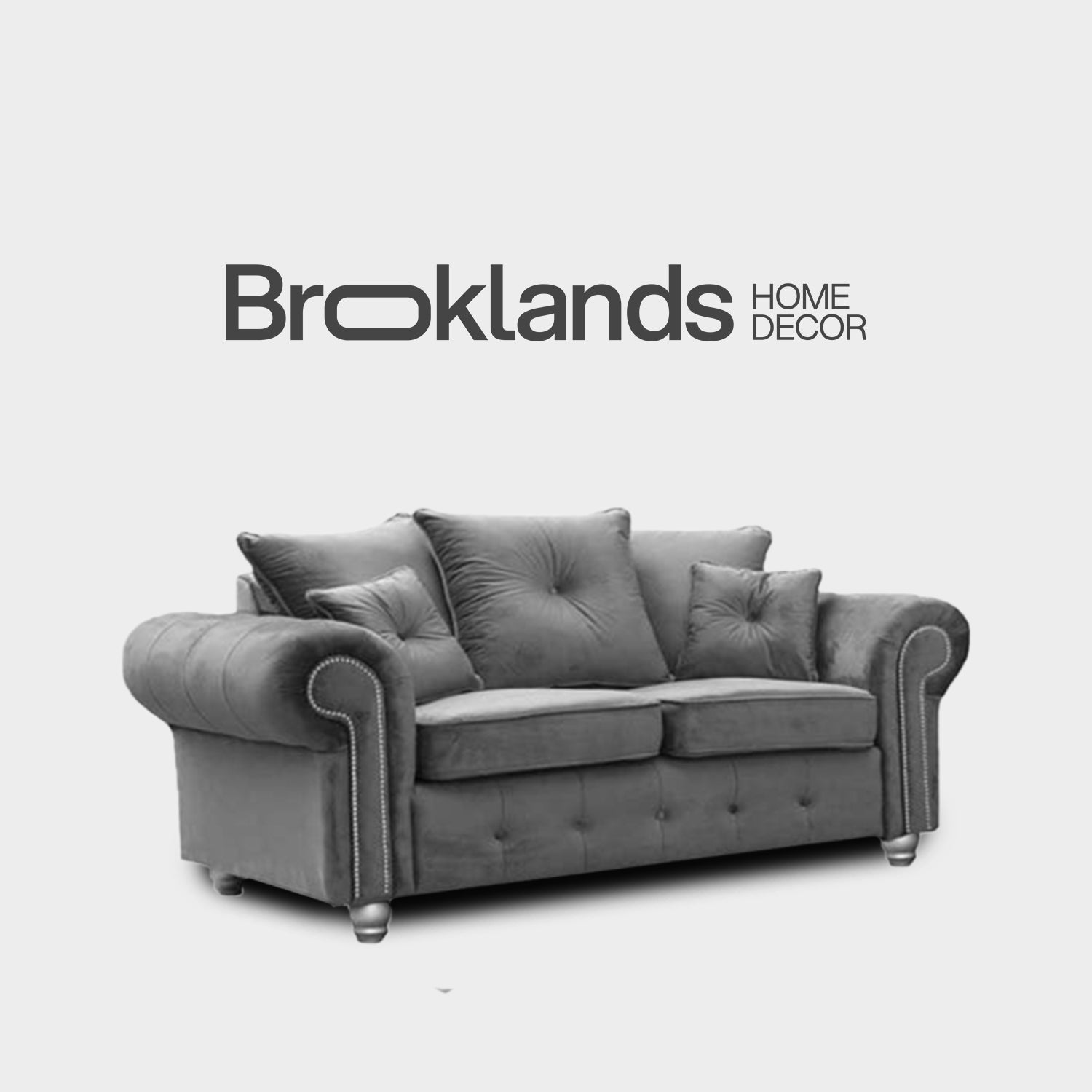 Olympia Grey Fabric Velvet 3+2 Seater Sofa Set