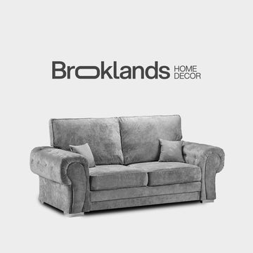 Verona High Back Grey Fabric 3 Seater Sofa