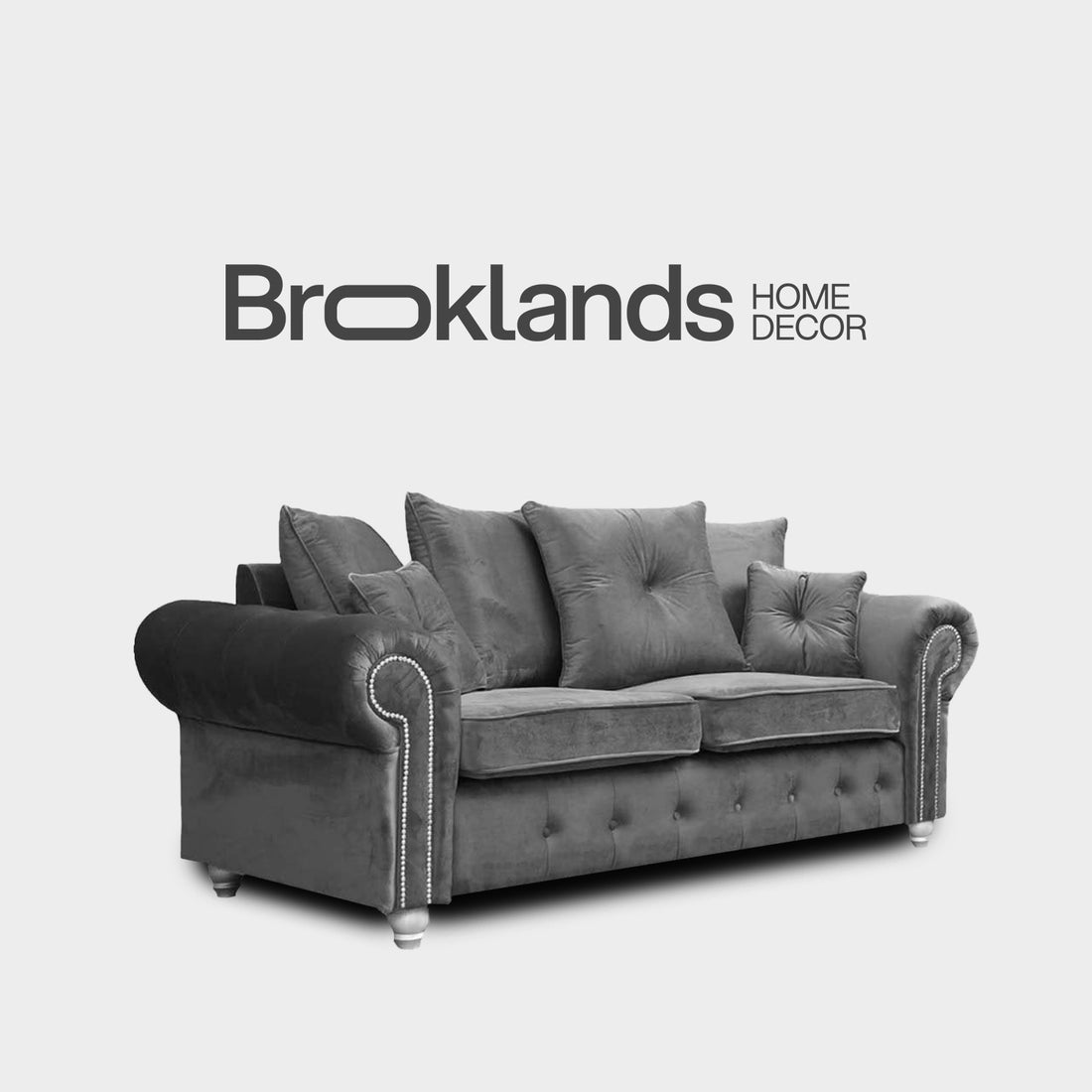 Olympia Grey Fabric Velvet 3+2 Seater Sofa Set