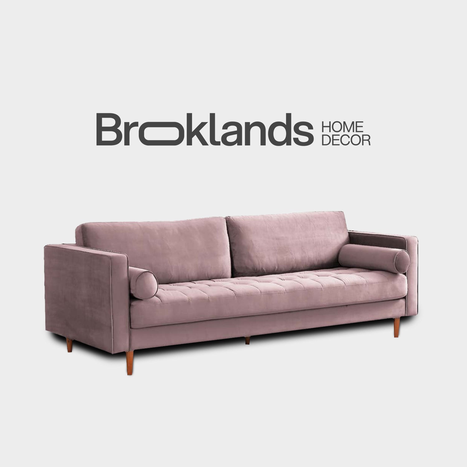 Scott Dusty Rose Velvet 4 Seater Sofa