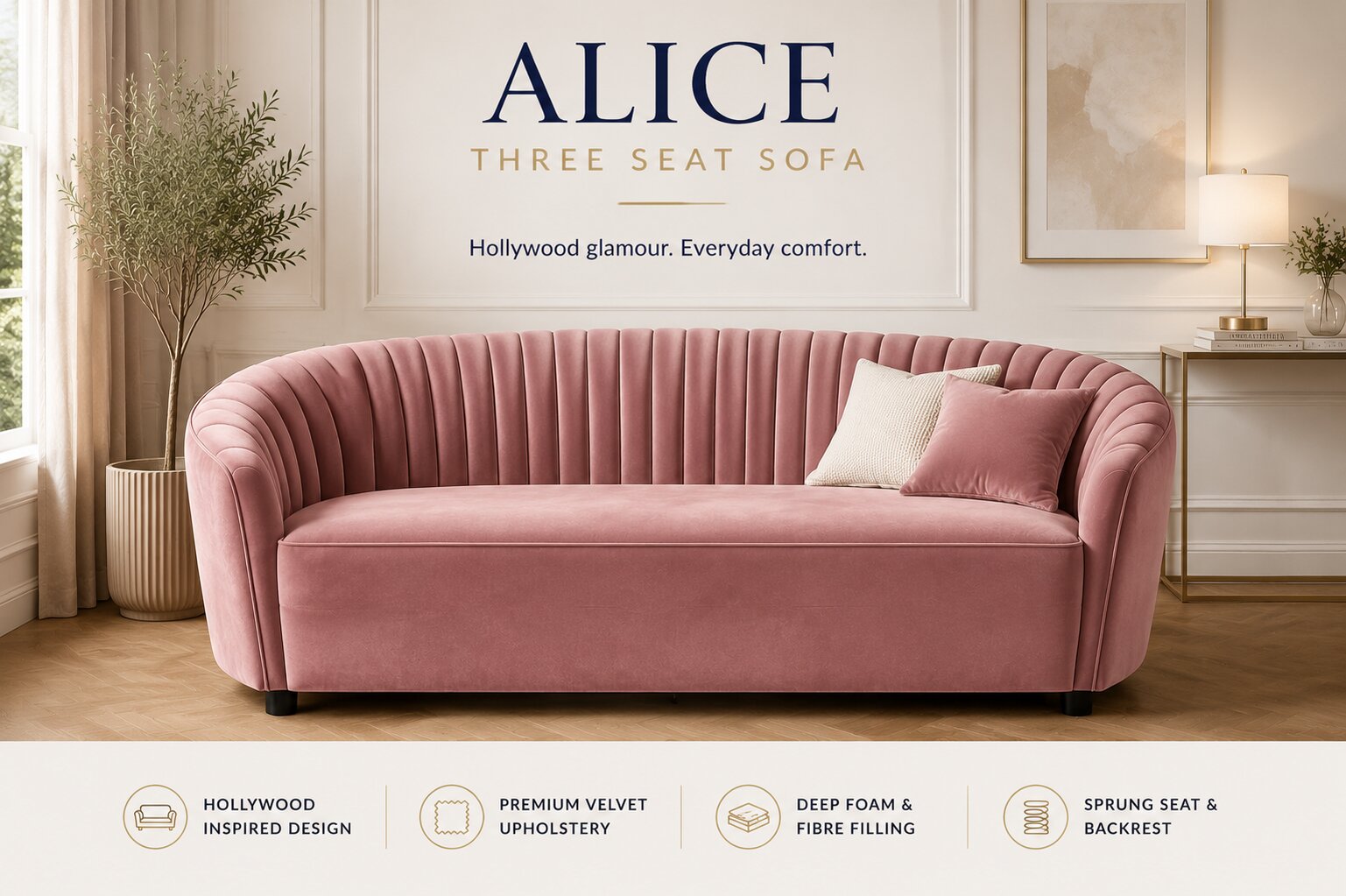 Alice Three Seat Sofa