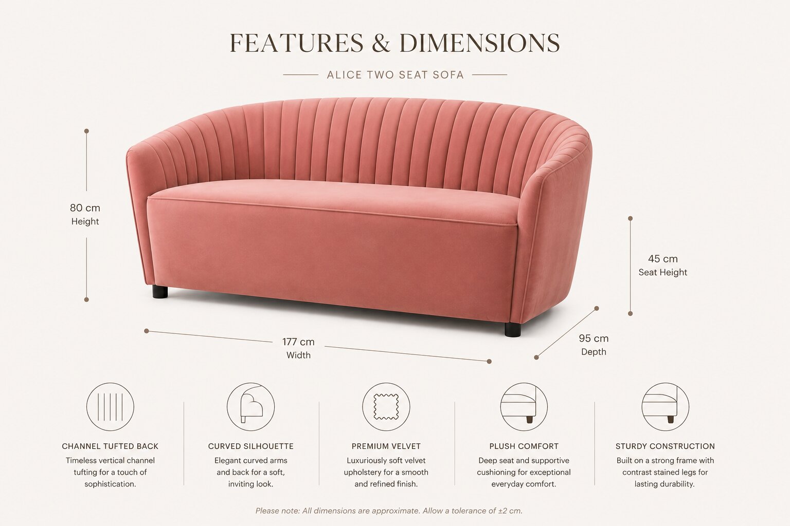 Alice Two Seat Sofa
