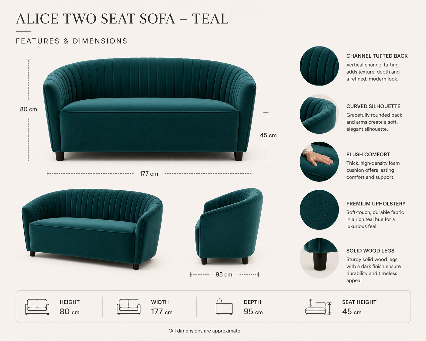 Alice Two Seat Sofa