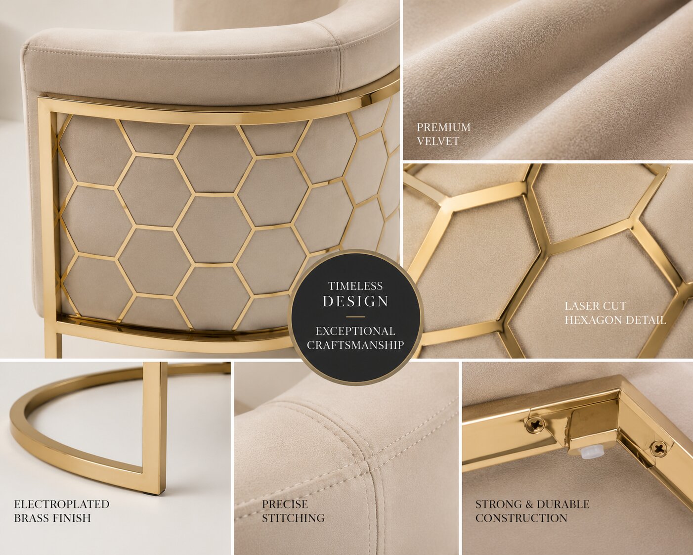 Alveare Tub Chair Brass