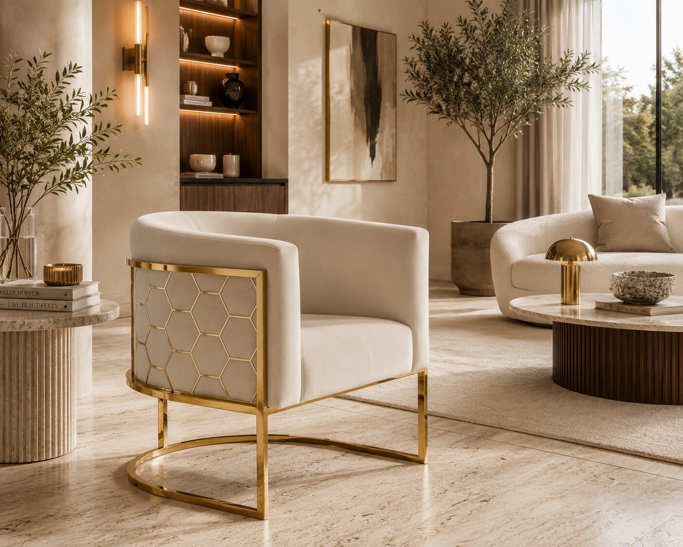 Alveare Tub Chair Brass