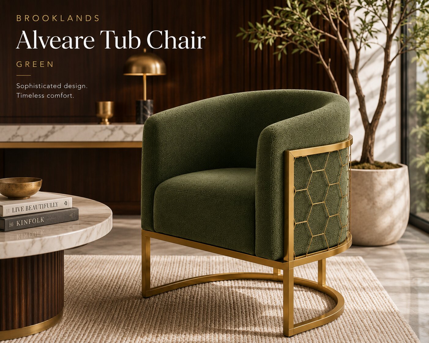 Alveare Tub Chair Brass