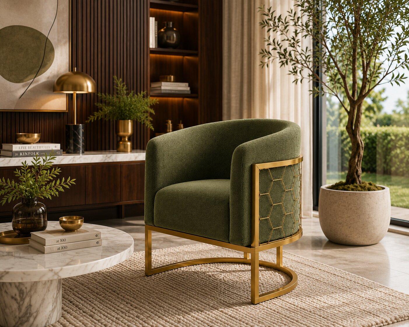 Alveare Tub Chair Brass