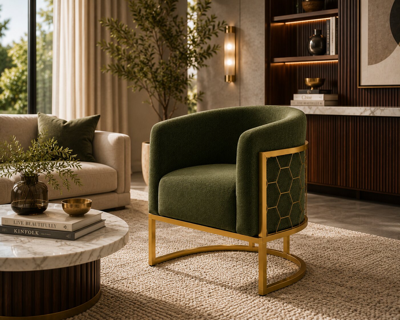 Alveare Tub Chair Brass