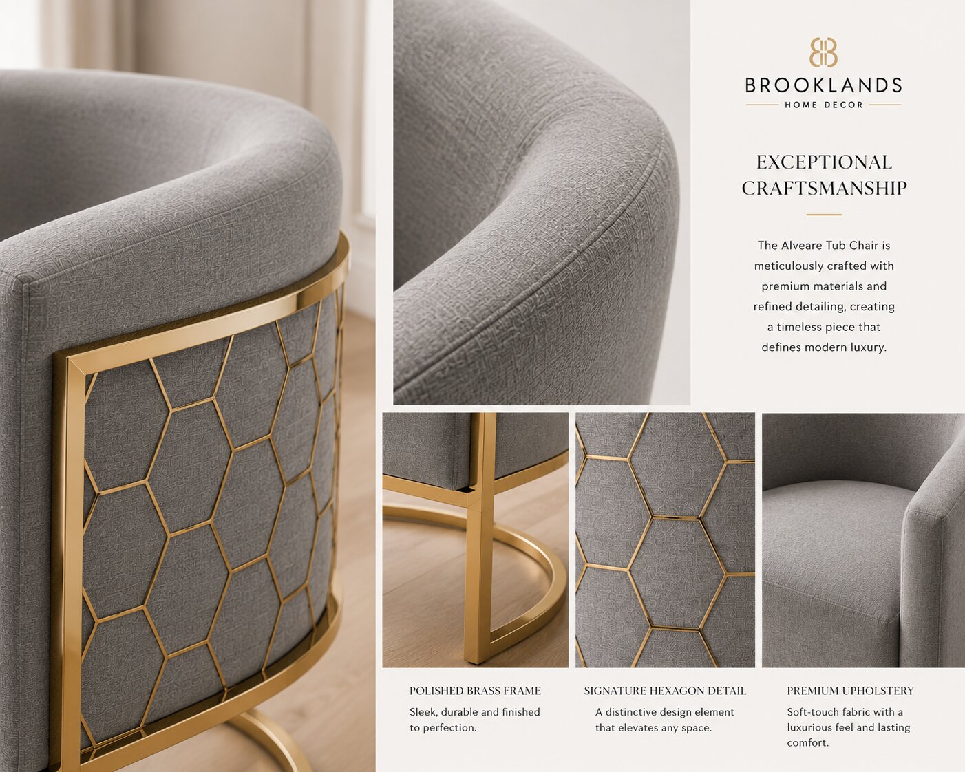 Alveare Tub Chair Brass