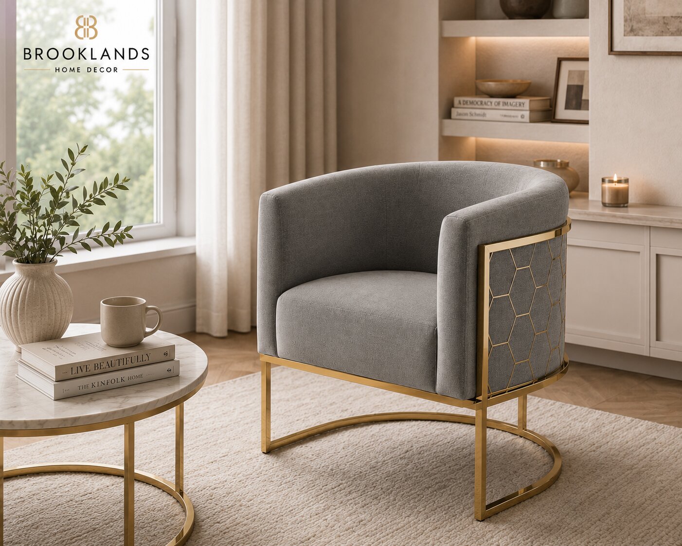 Alveare Tub Chair Brass