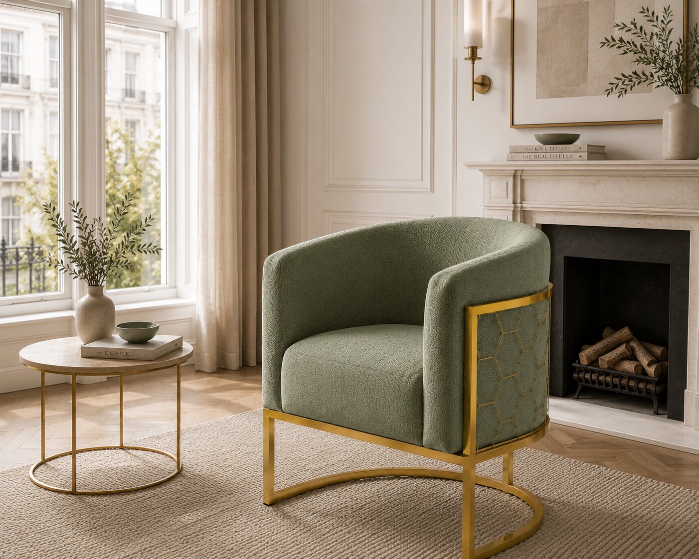 Alveare Tub Chair Brass