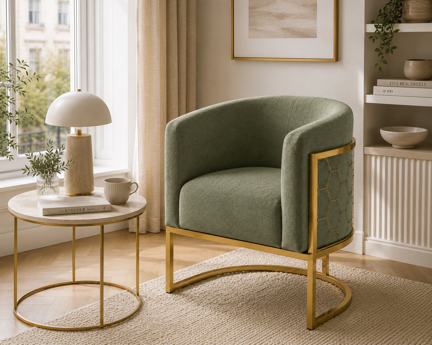 Alveare Tub Chair Brass