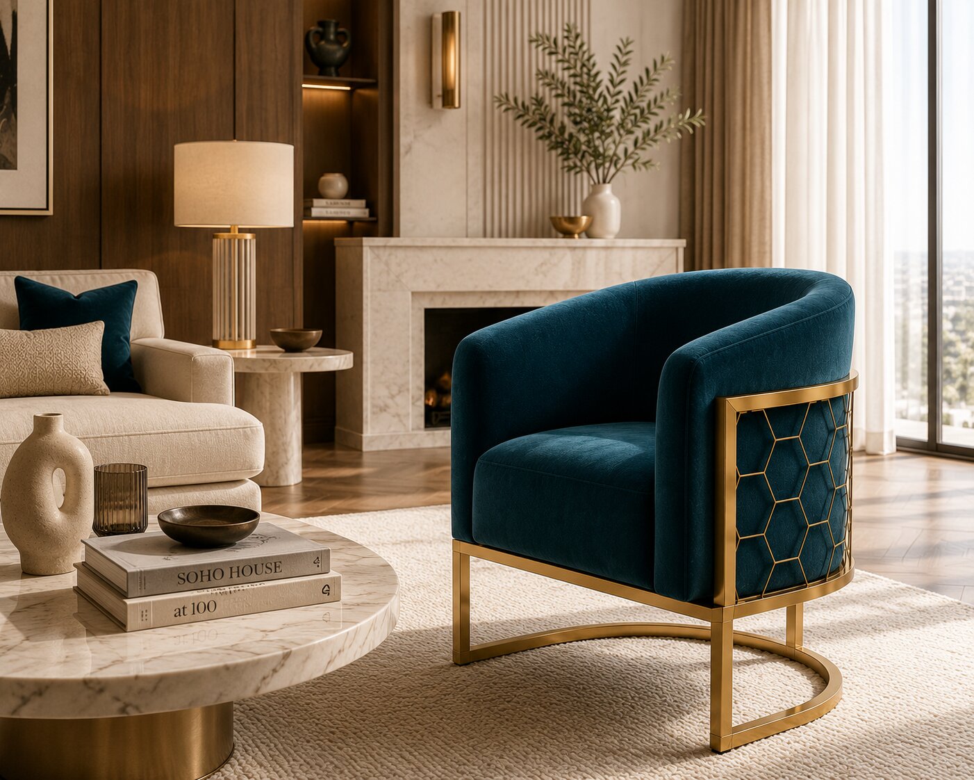 Alveare Tub Chair Brass