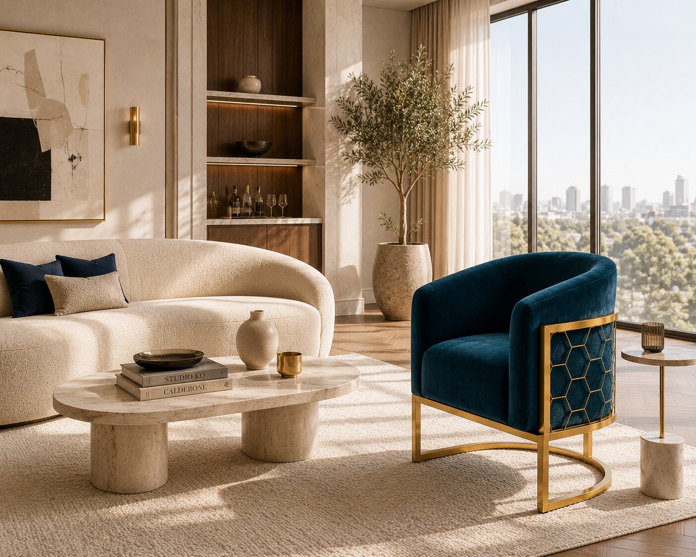 Alveare Tub Chair Brass