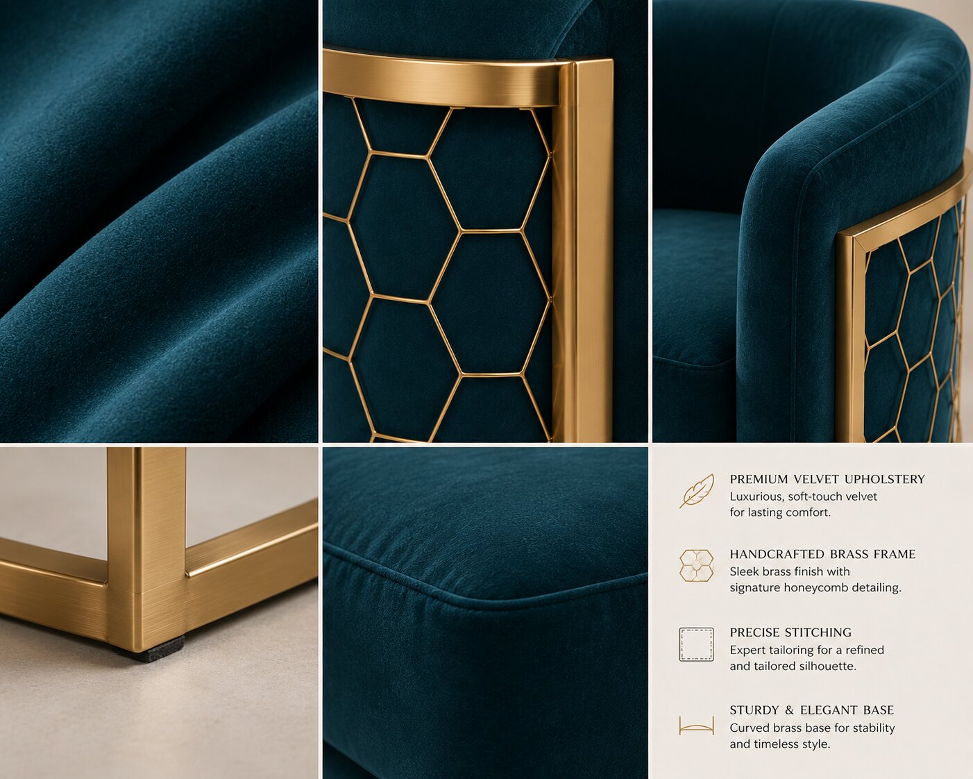 Alveare Tub Chair Brass