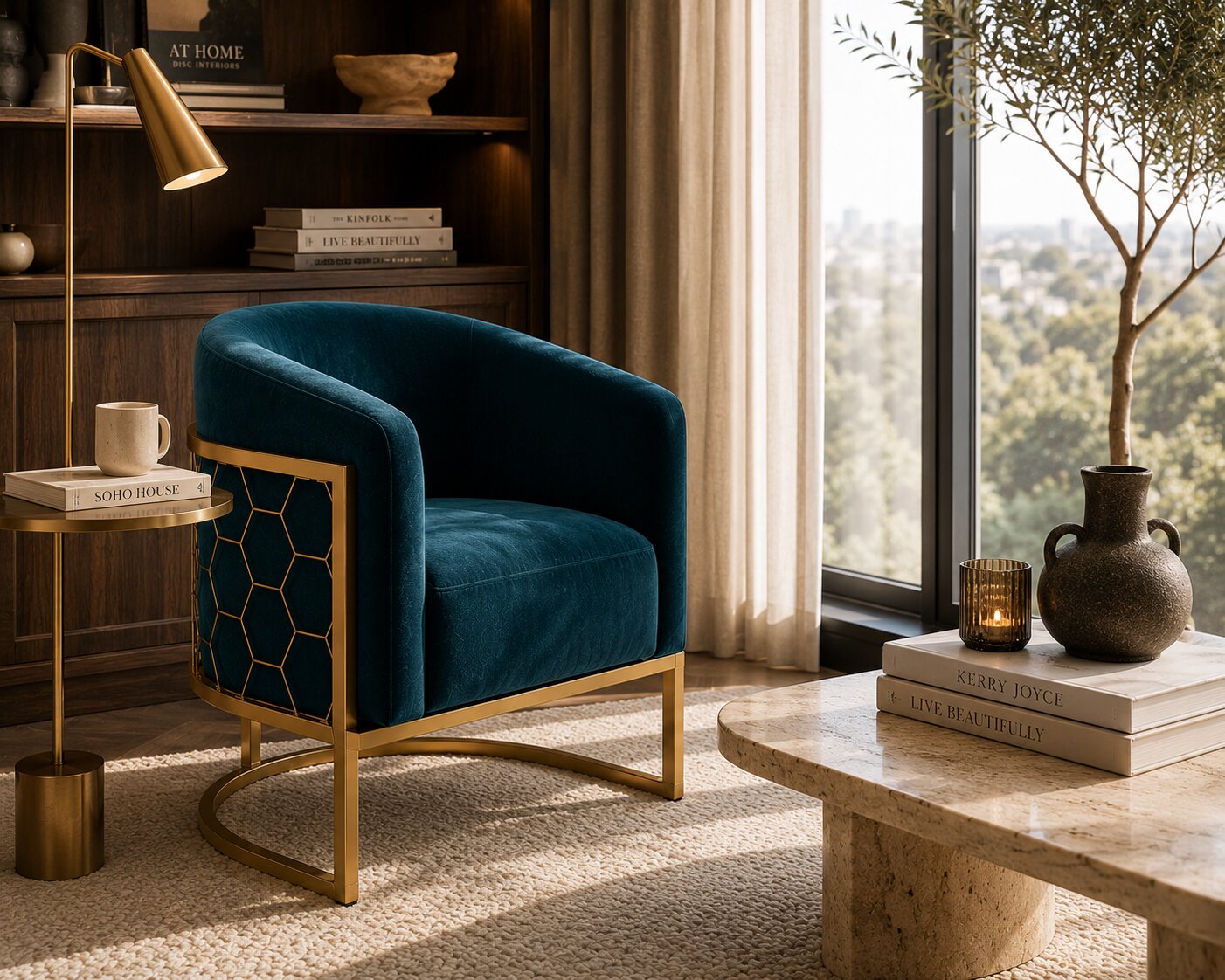 Alveare Tub Chair Brass