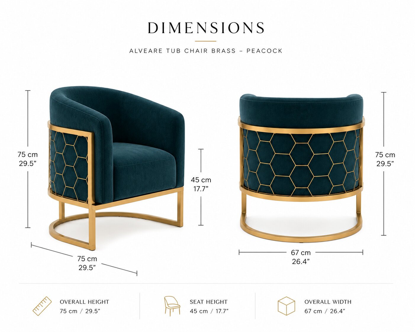 Alveare Tub Chair Brass