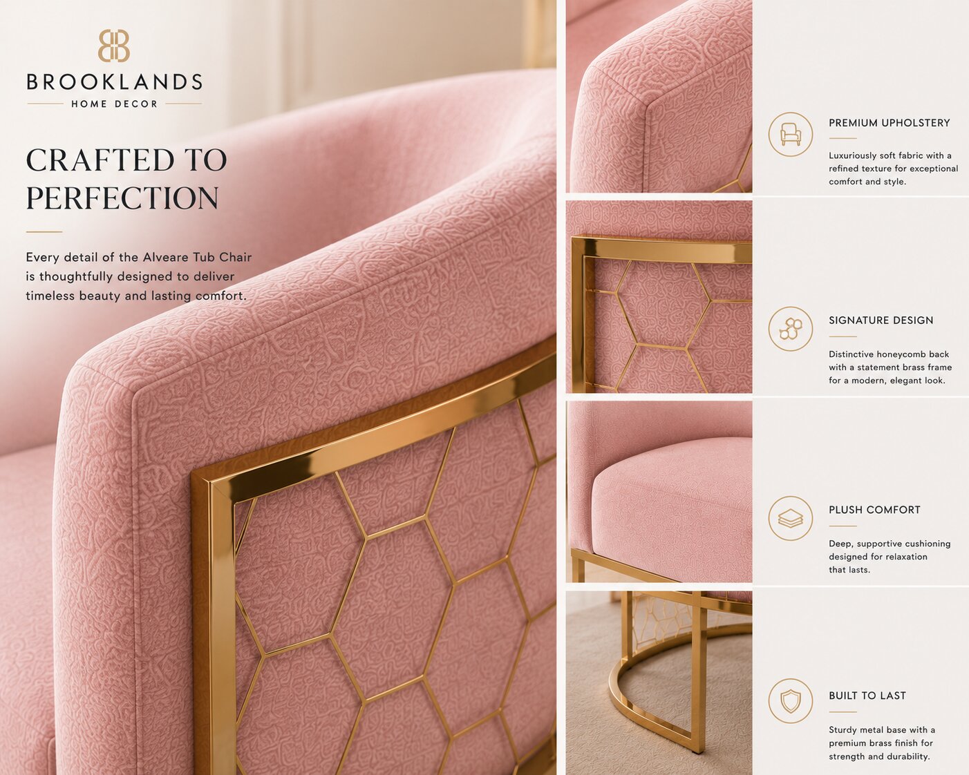 Alveare Tub Chair Brass