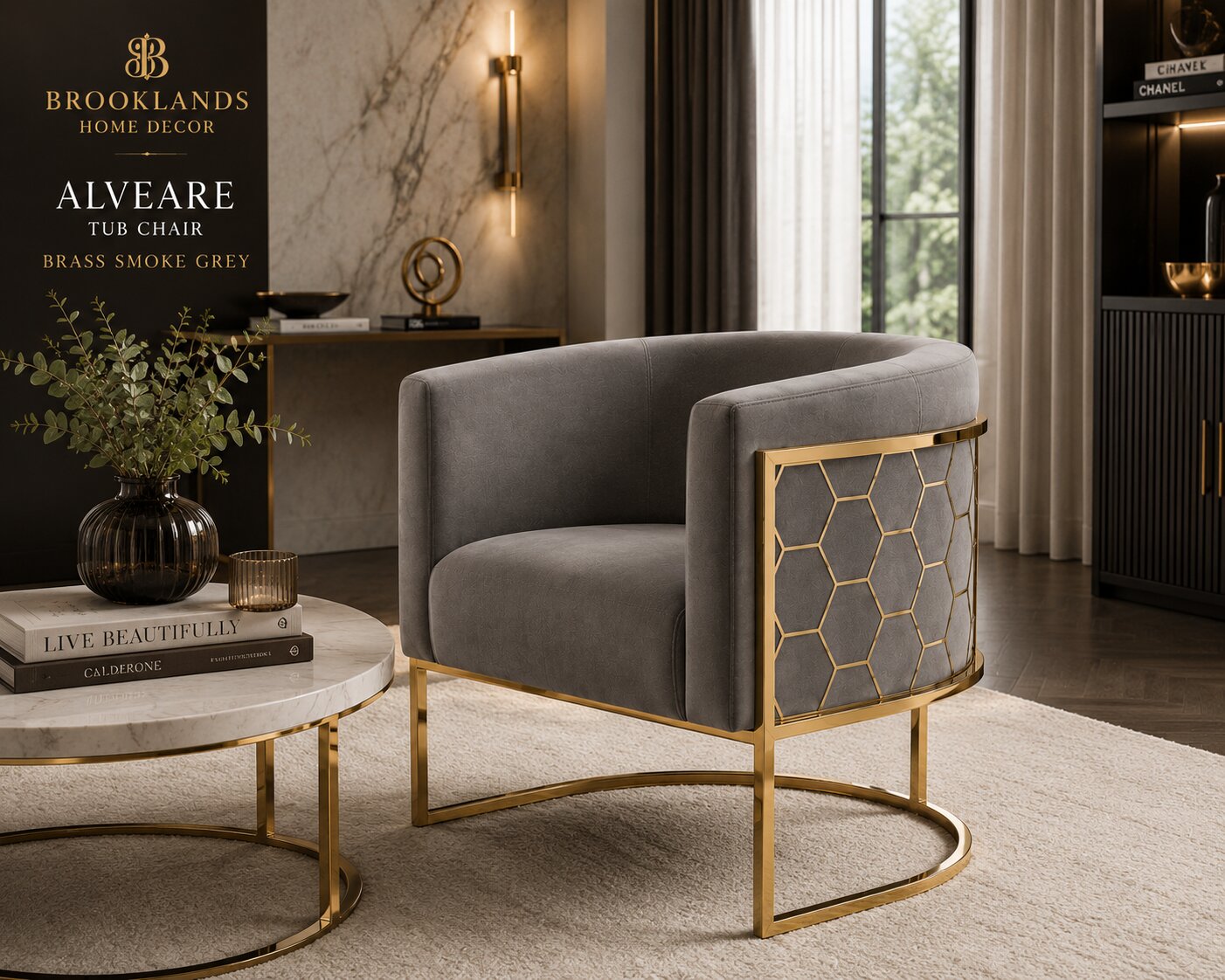 Alveare Tub Chair Brass