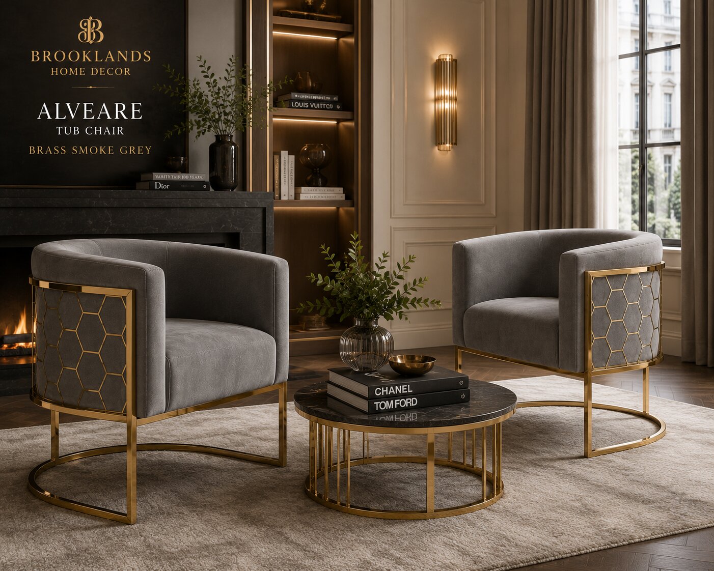 Alveare Tub Chair Brass