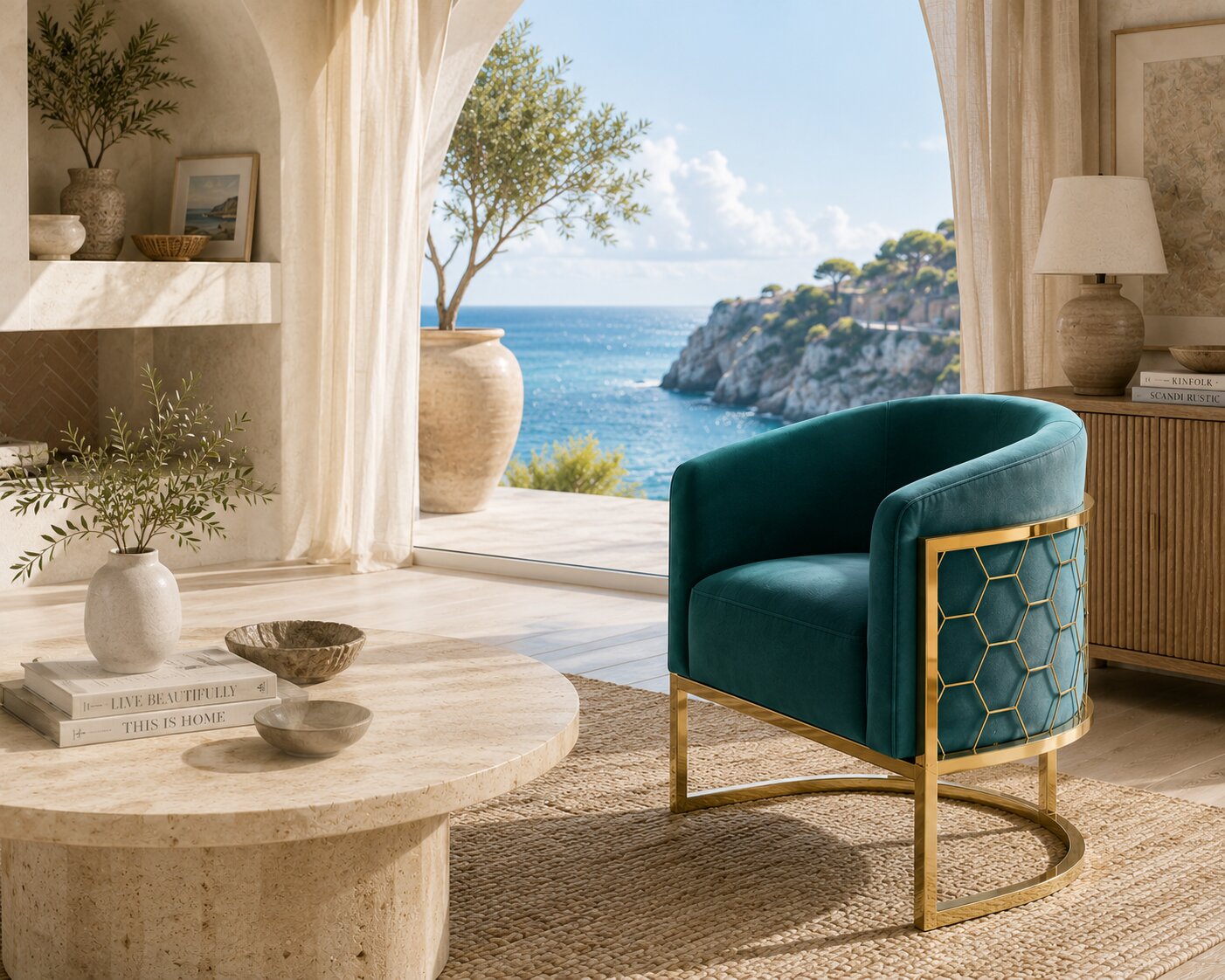 Alveare Tub Chair Brass