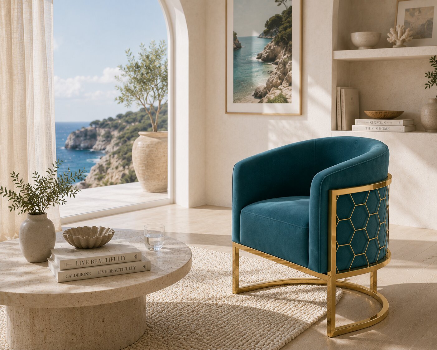 Alveare Tub Chair Brass