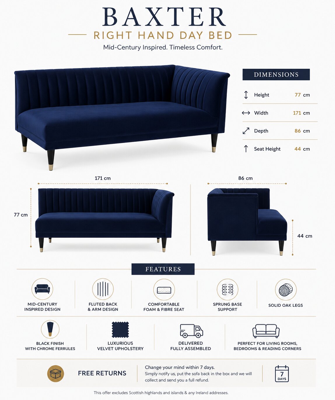 Baxter Right Hand Day Bed