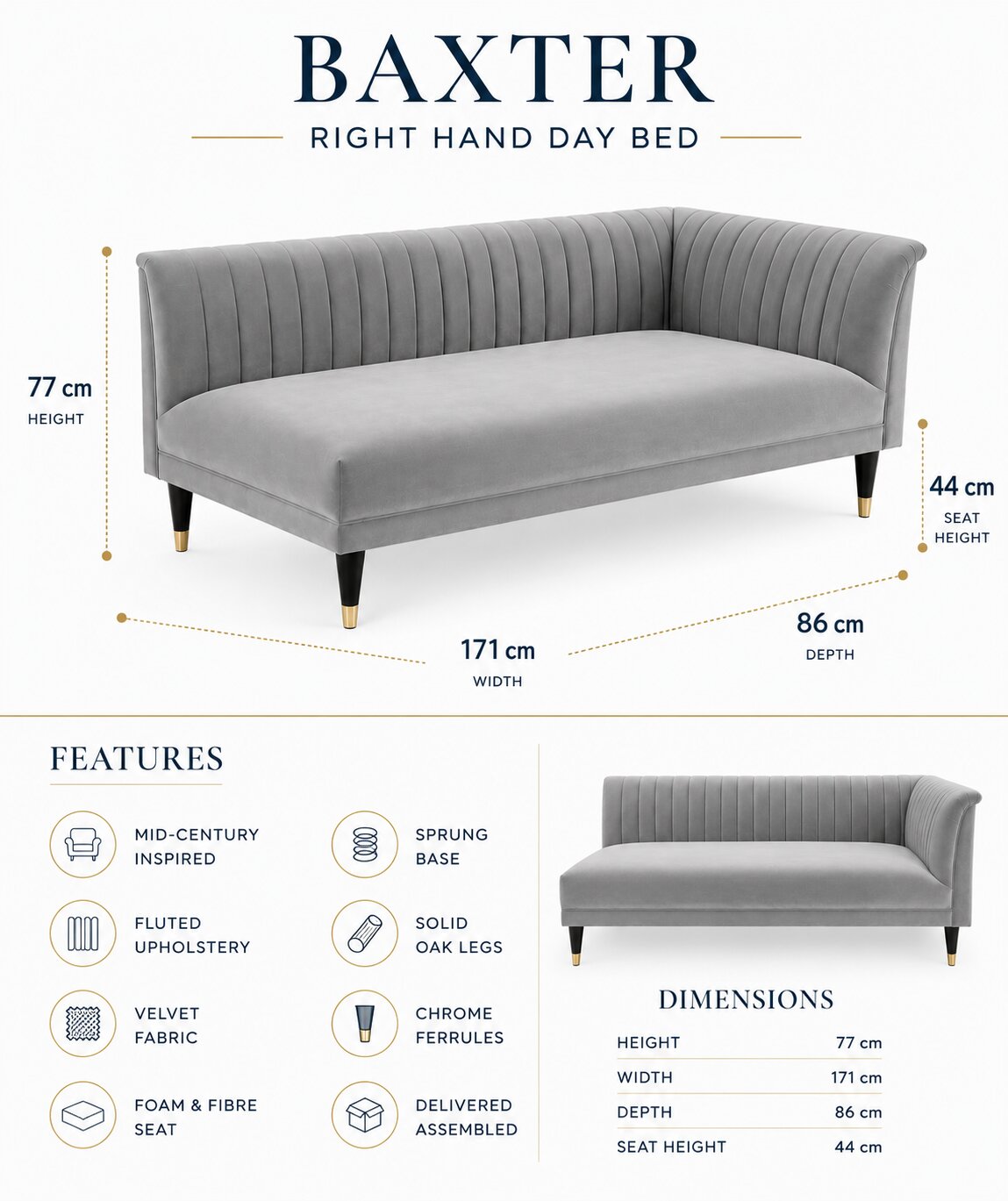 Baxter Right Hand Day Bed