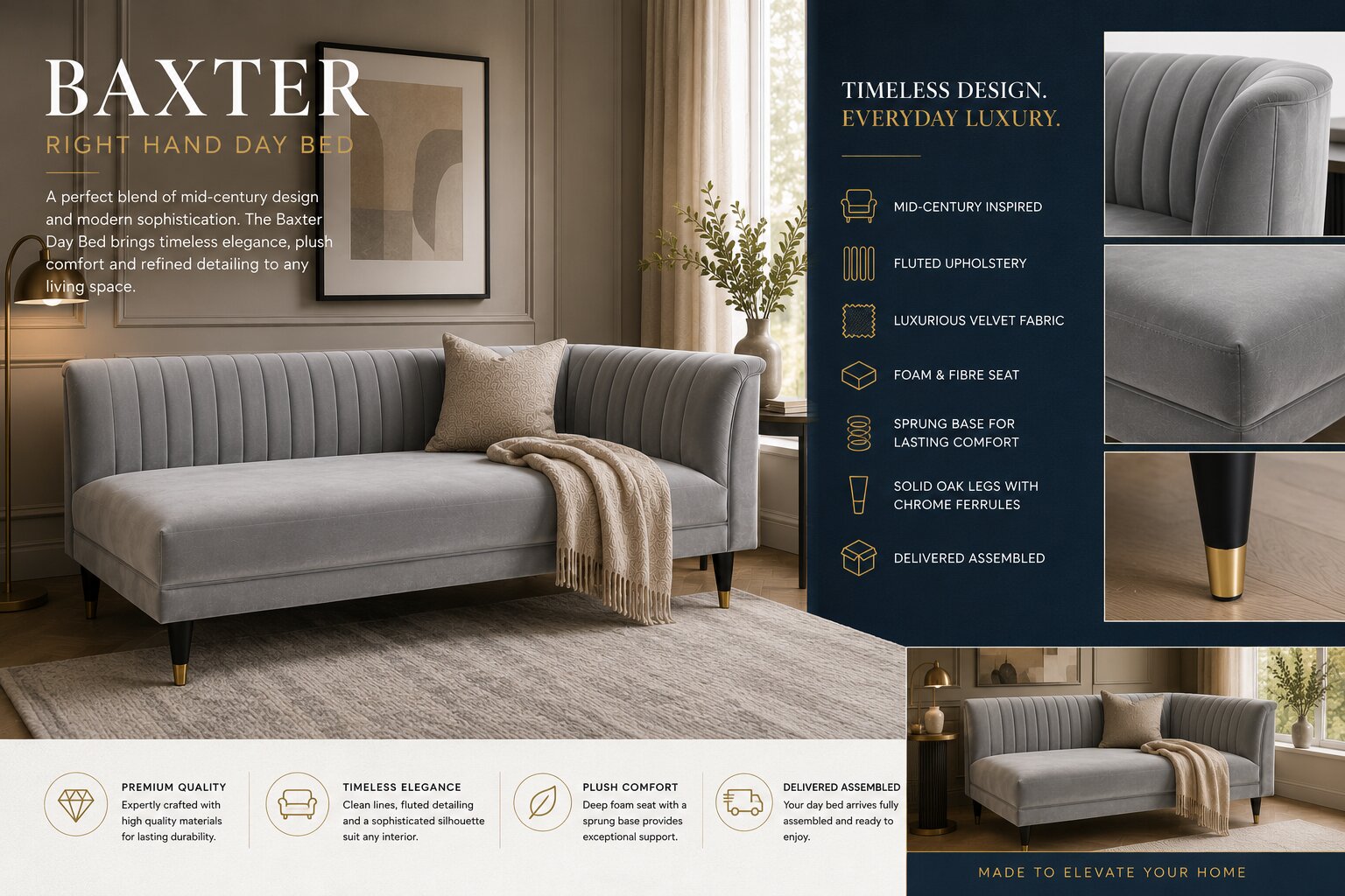 Baxter Right Hand Day Bed