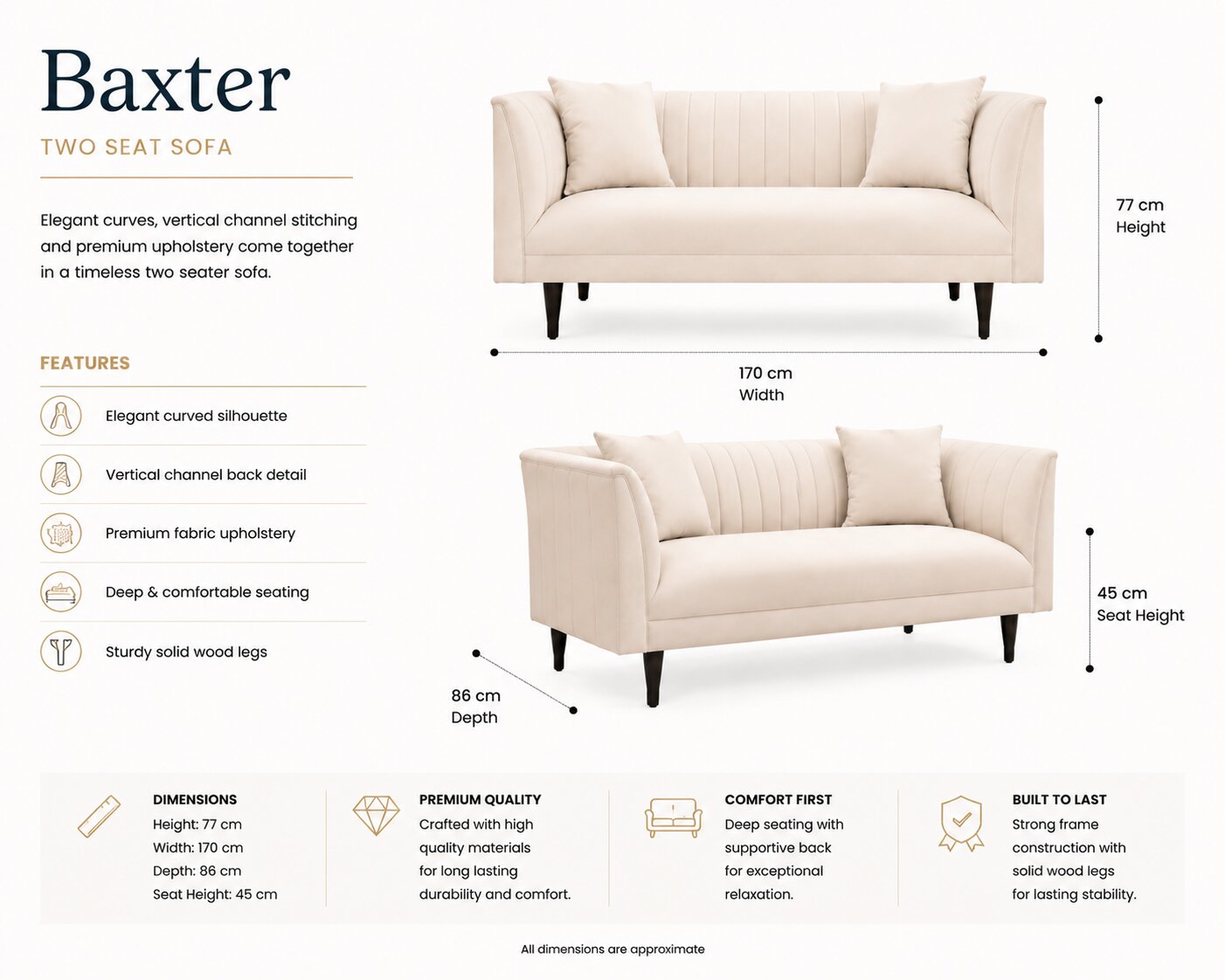 Baxter Two Seat Sofa