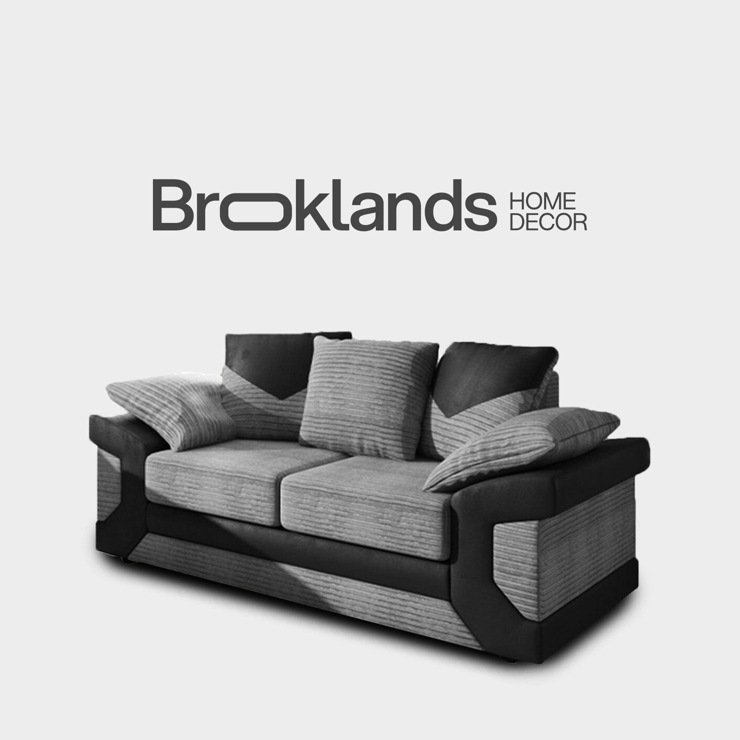 Portland Dino 5 Seater Black and Grey Sofa Suite with Scatter Back