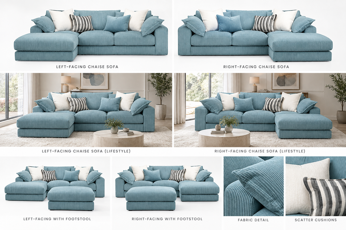 Bloomsbury Chaise Sofa – Left or Right Hand Facing