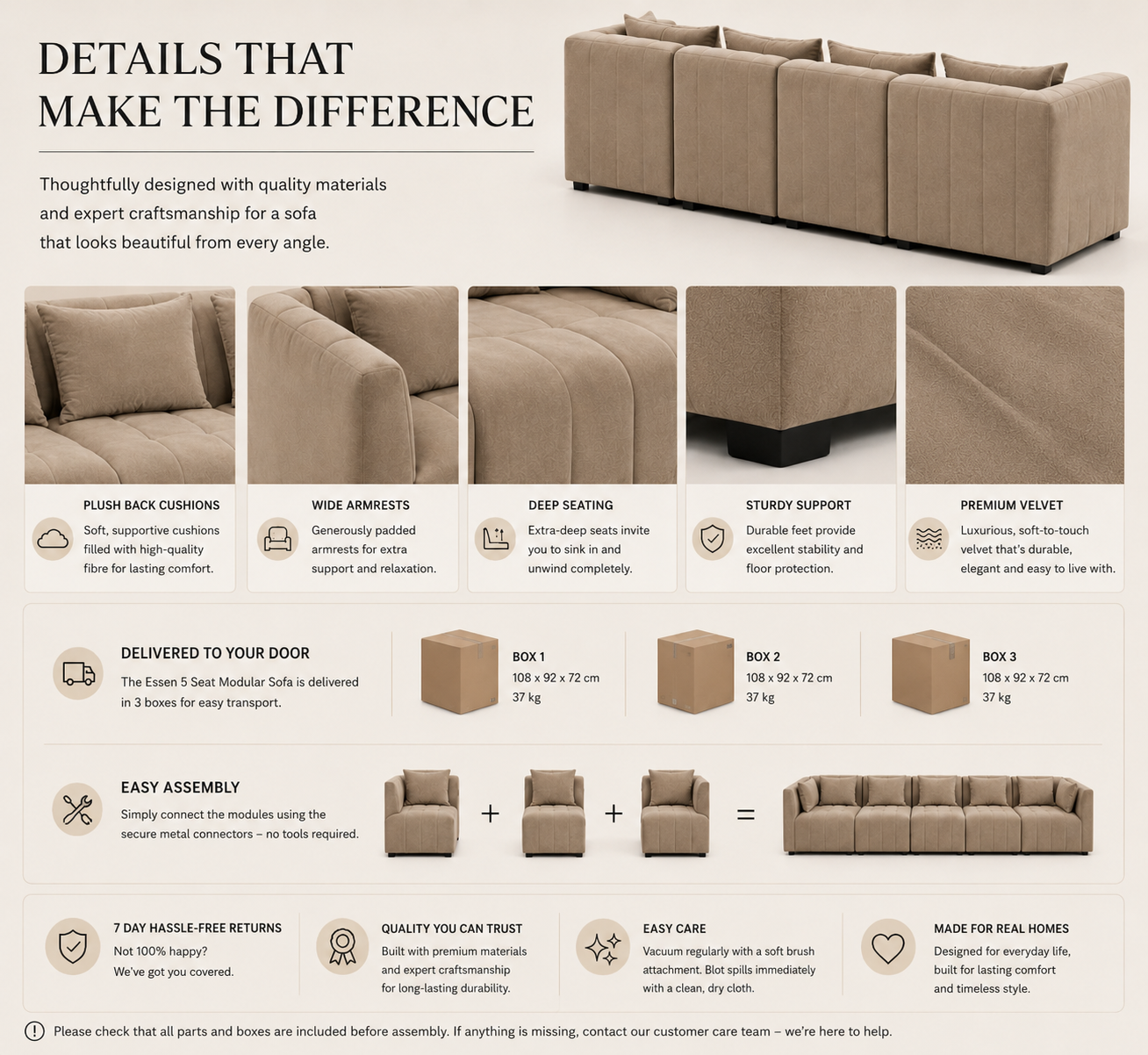 Essen Five Seat Sofa