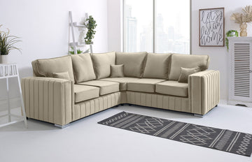 Layla Corner Fullback 2C2 sofa in cream - Brooklands Home Decor