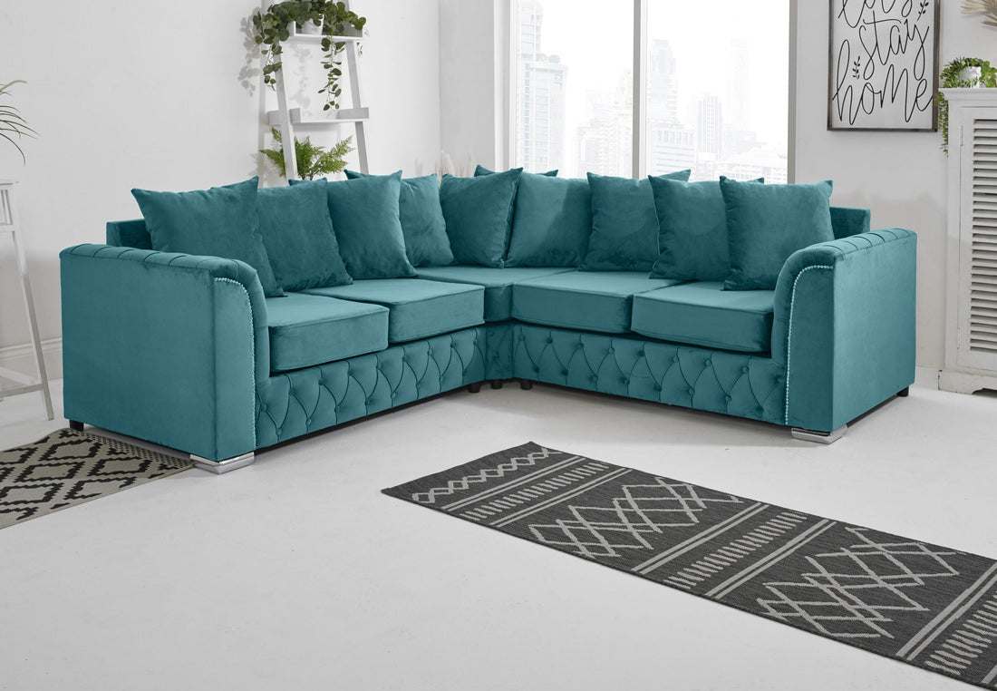 Malibu Corner Scatterback 2C2 sofa in pebble grey - Brooklands Home Decor