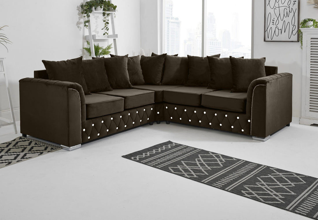 Malibu Corner Scatterback 2C2 with diamond detailing in pink - Brooklands Home Decor