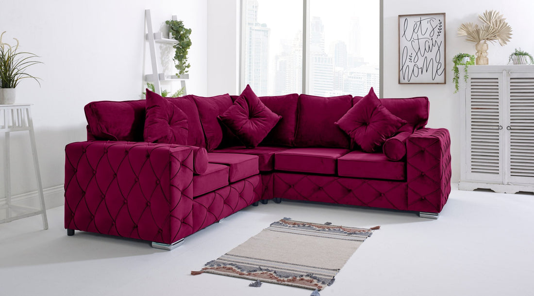 Milton Corner Fullback - 2C2 + Bolster / Buttoned Cushions - Brooklands Home Decor