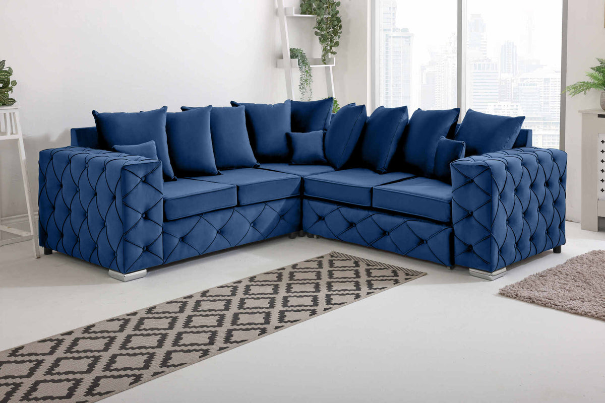 Milton Corner Scatterback 2C2 in blue - Brooklands Home Decor
