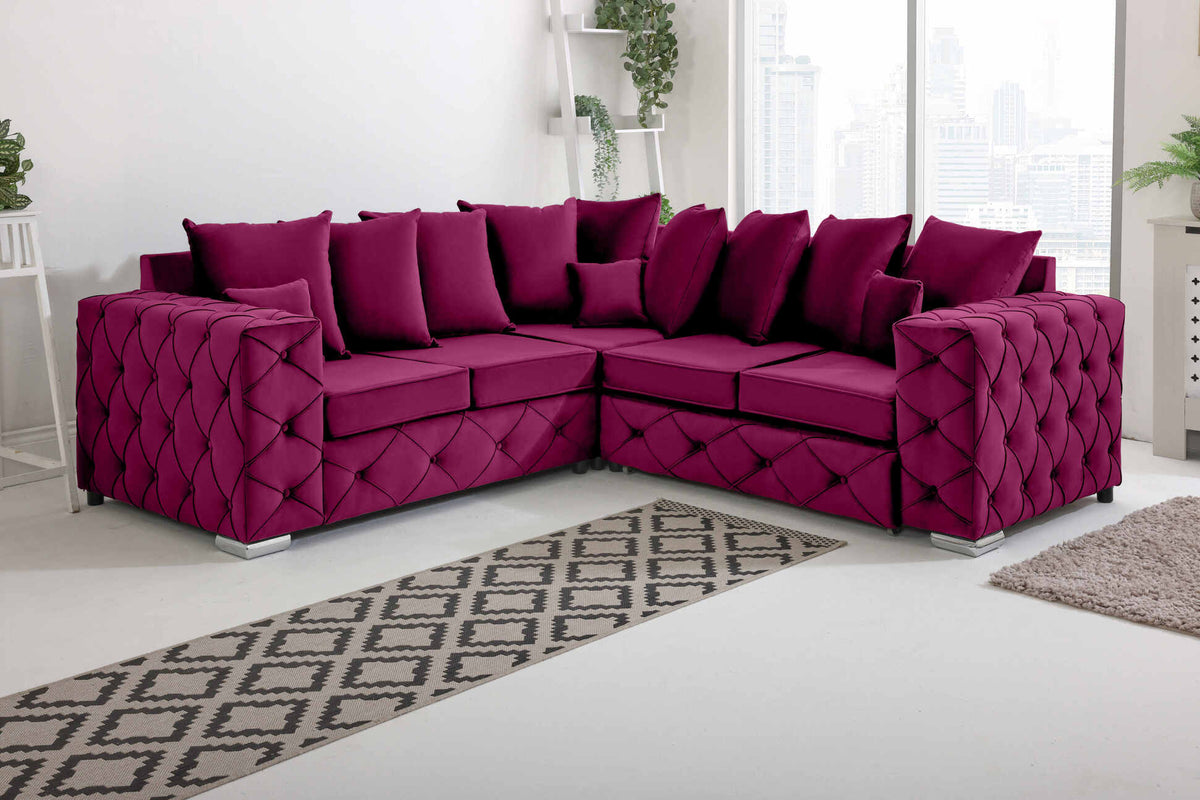 Milton Corner Scatterback 2C2 in claret - Brooklands Home Decor