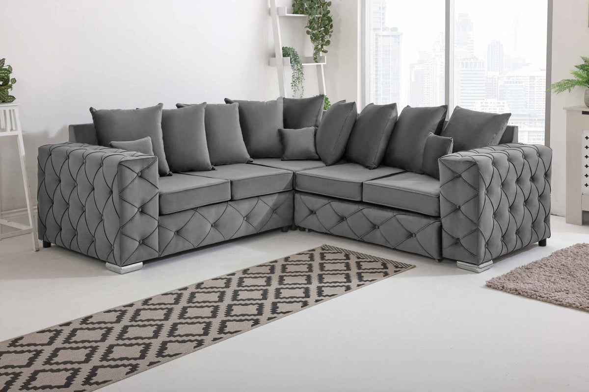 Milton Corner Scatterback 2C2 in grey - Brooklands Home Decor