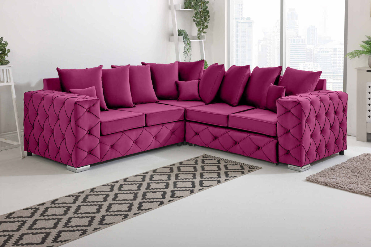 Milton Corner Scatterback 2C2 in cerise - Brooklands Home Decor