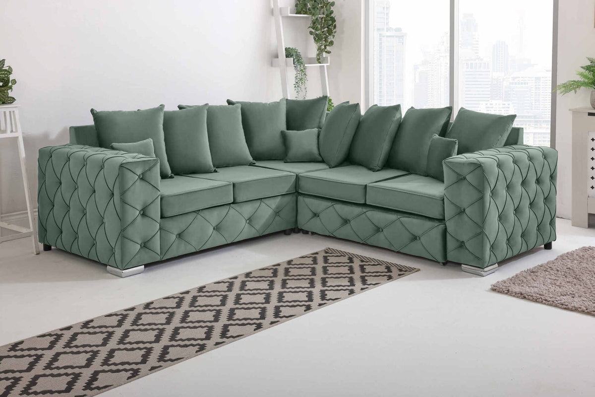 Milton Corner Scatterback 2C2 in green - Brooklands Home Decor