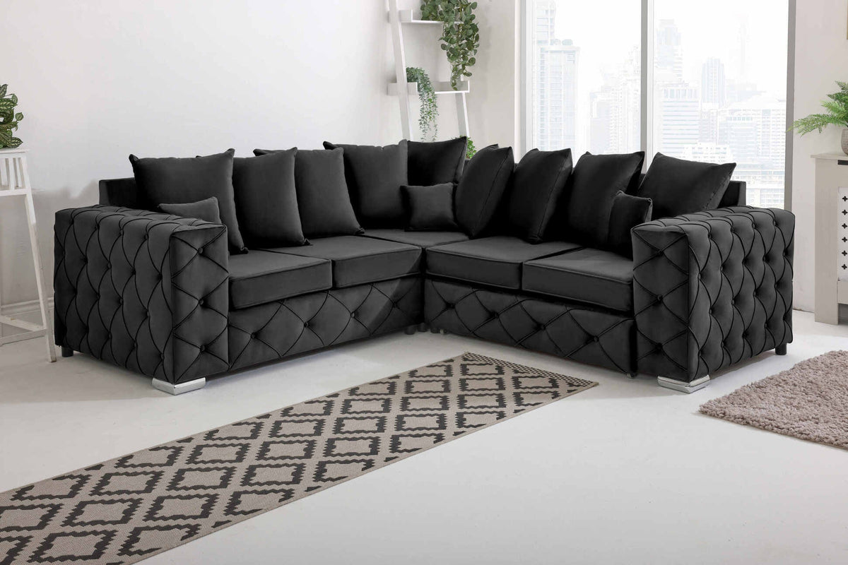 Milton Corner Scatterback 2C2 in black - Brooklands Home Decor
