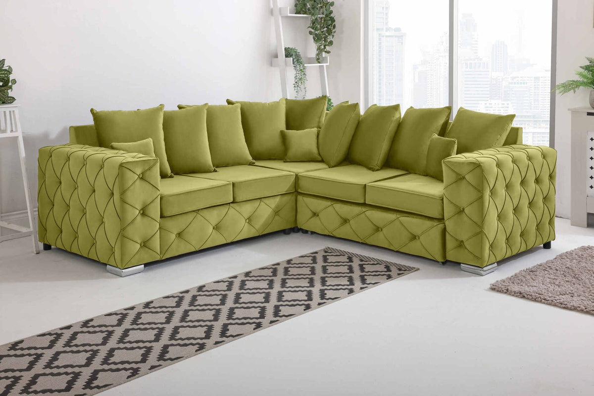 Milton Corner Scatterback 2C2 in lime - Brooklands Home Decor