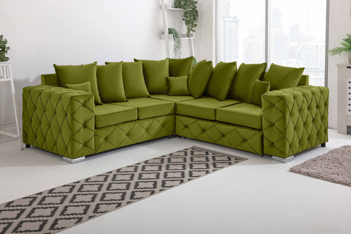 Milton Corner Scatterback 2C2 in olive - Brooklands Home Decor