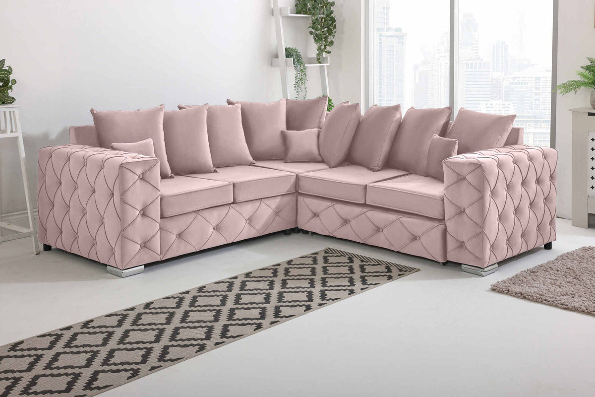 Milton Corner Scatterback 2C2 in pink - Brooklands Home Decor